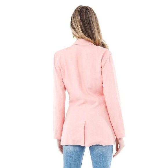 Charlie Holiday Elle LInen Blazer in Pink Lemonade 4 Womens Jacket - Picture 3 of 12